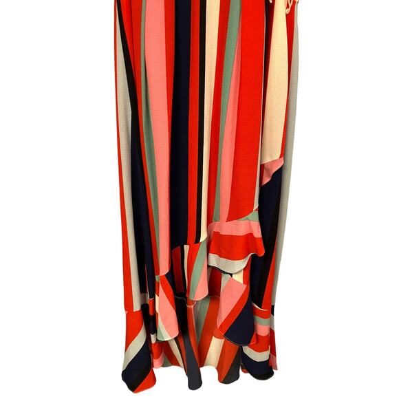 DR Collection by Donna Ricco Sleevless Multicolor Striped Midi Dress Size 16 - Picture 3 of 7